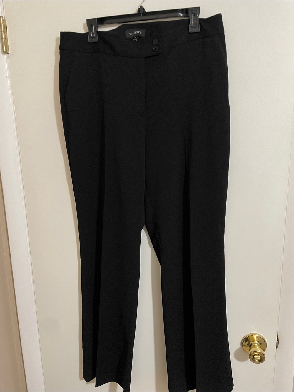 Talbots Black Tailored Straight-Leg Dress Trousers